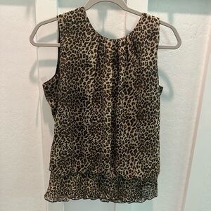 Sara Michelle Animal Print Sleeveless Blouse